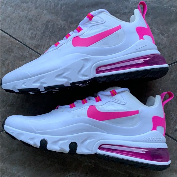 NIKE W AIR MAX 270 REACT WHITE/FIRE PINK-TEAM ORAN - Picture 13 of 16